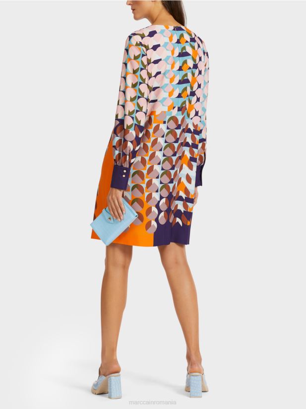 portofel imitație croco din piele de vacă Marc Cain albastru atmosferic accesorii 4826HH1739