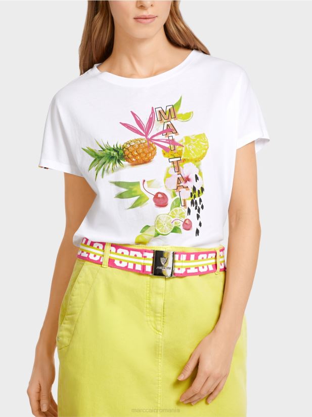 centură colorată cu cataramă metalică Marc Cain super roz accesorii 4826HH1719