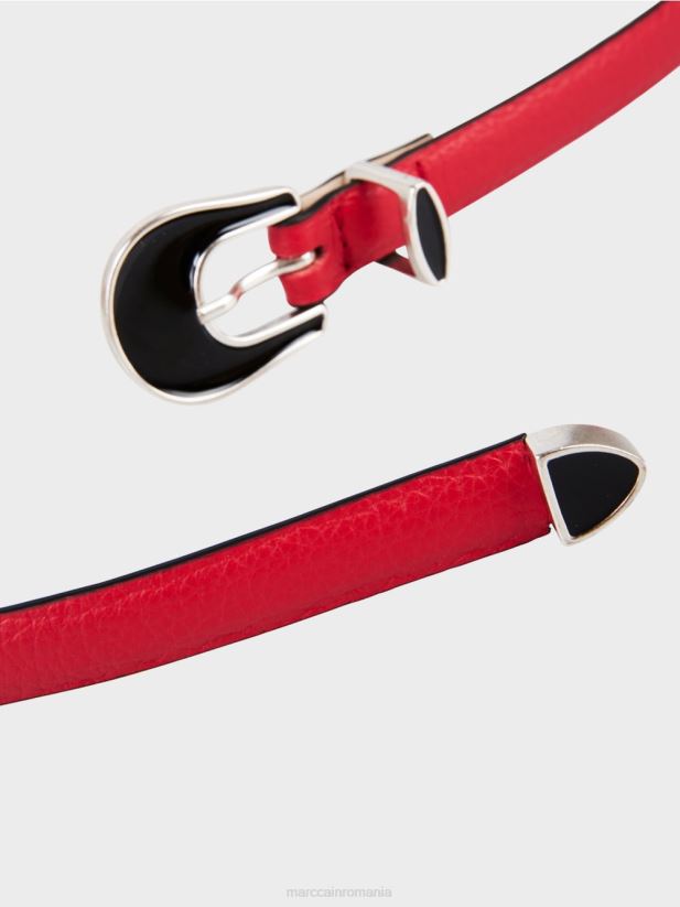 centură de șold din piele de vacă Marc Cain rosu intens accesorii 4826HH1714