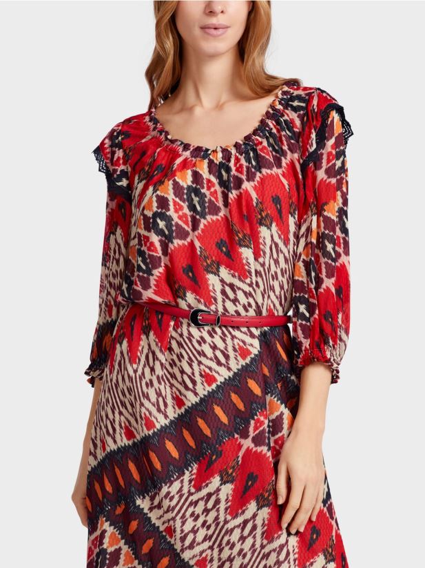 centură de șold din piele de vacă Marc Cain rosu intens accesorii 4826HH1714