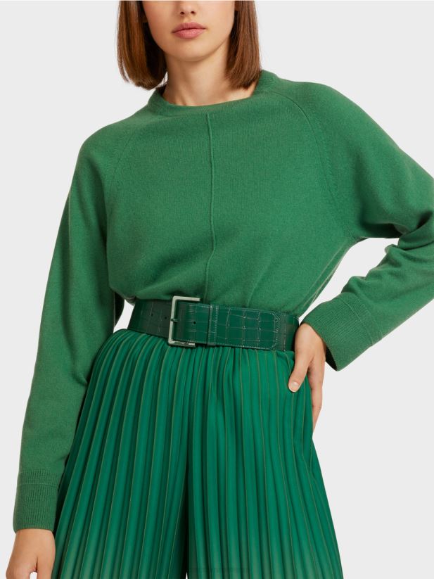 centură din piele de vacă cu aspect de crocodil Marc Cain padure intunecata accesorii 4826HH1744