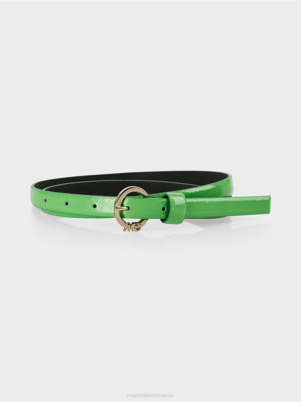 centură îngustă din nappa din piele de vacă Marc Cain verde măr închis accesorii 4826HH1662