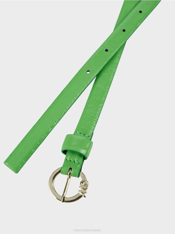 centură îngustă din nappa din piele de vacă Marc Cain verde măr închis accesorii 4826HH1662