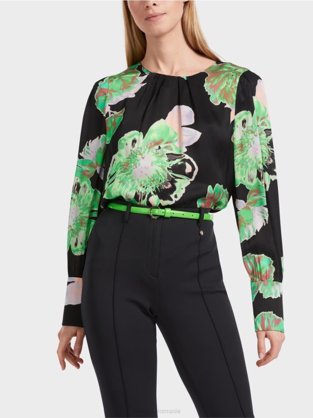 centură îngustă din nappa din piele de vacă Marc Cain verde măr închis accesorii 4826HH1662