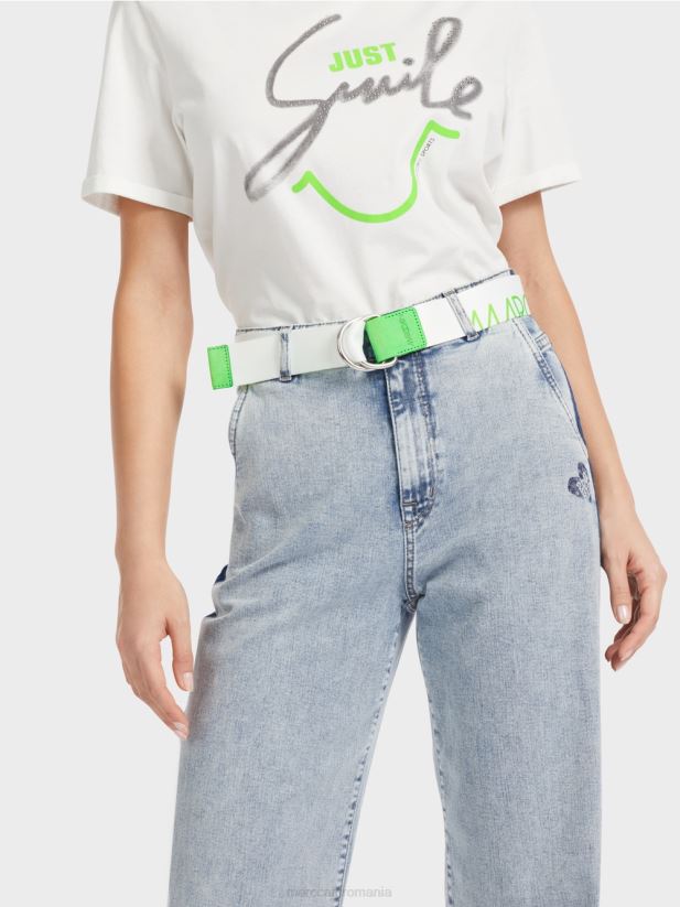 centura de talie cu imprimeu de litere Marc Cain verde strălucitor șocant accesorii 4826HH1699