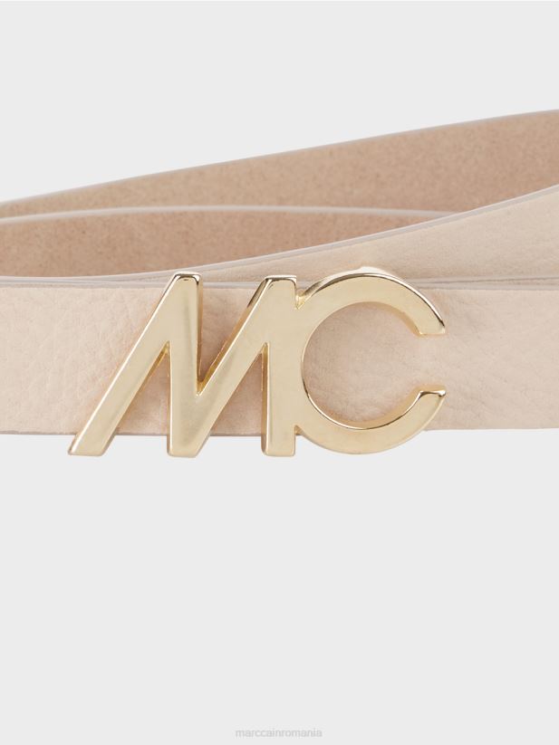 centura in talie cu catarama cu logo Marc Cain crema inchisa accesorii 4826HH1680