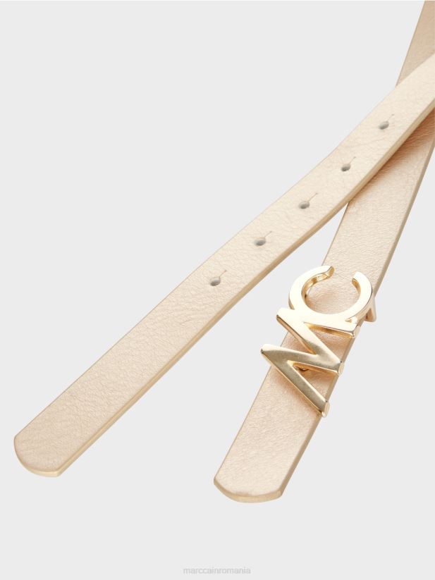 curea cu cataramă cu logo mc Marc Cain aur deschis accesorii 4826HH1686