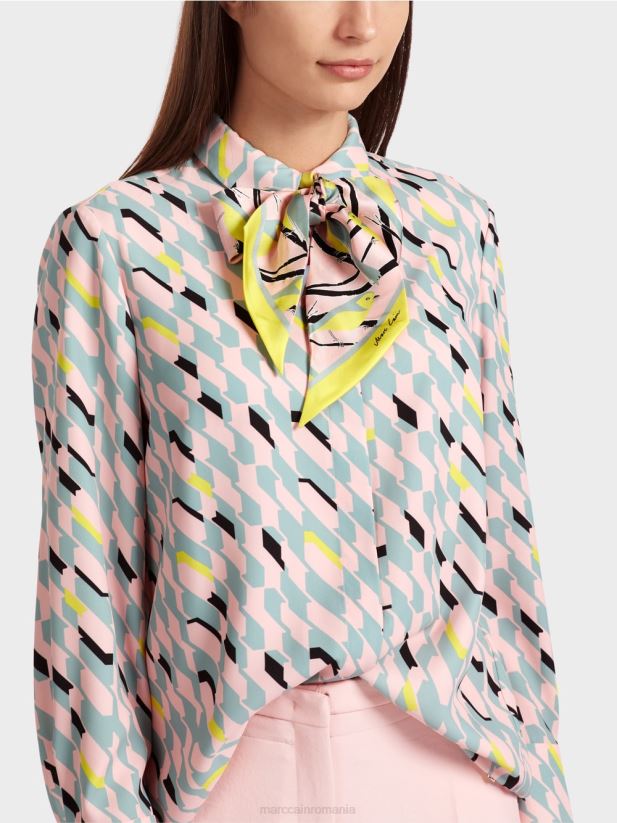 cravata eleganta de matase Marc Cain albastru închis la cer accesorii 4826HH1703