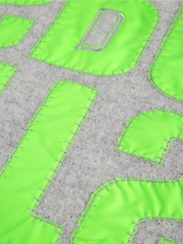 eșarfă cu aplicație de litere Marc Cain gri argintiu accesorii 4826HH1687