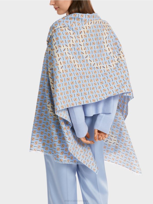 eșarfă cu design grafic Marc Cain cer întunecat de vară accesorii 4826HH1679