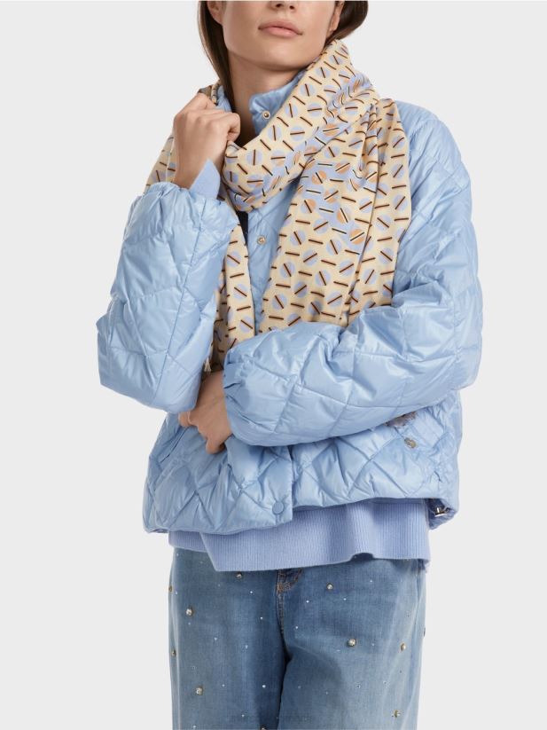 eșarfă cu design grafic Marc Cain crema inchisa accesorii 4826HH1676