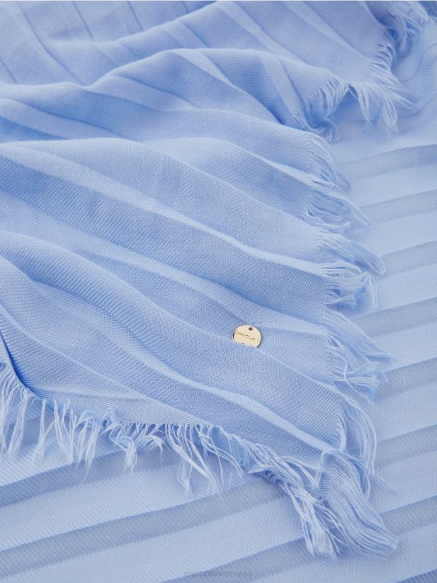 eșarfă cu franjuri de culoare uni Marc Cain cer întunecat de vară accesorii 4826HH1675