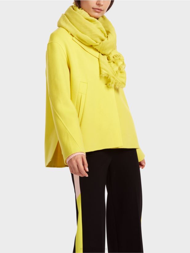 eșarfă cu franjuri de culoare uni Marc Cain lămâie moale accesorii 4826HH1702