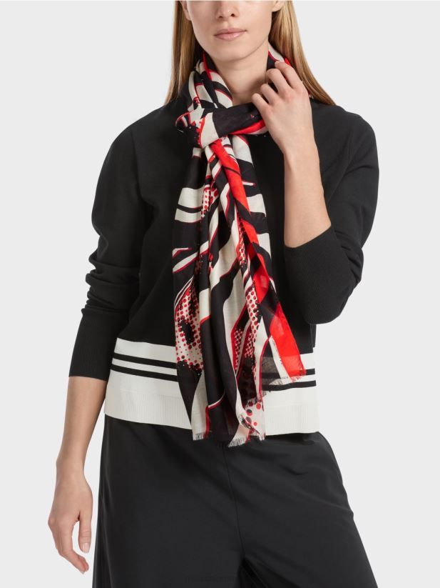 eșarfă cu imprimeu leu stilizat Marc Cain campari accesorii 4826HH1668