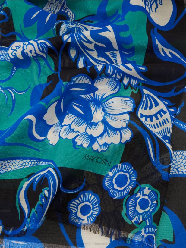 eșarfă cu imprimeu tatuat Marc Cain smalț accesorii 4826HH1656
