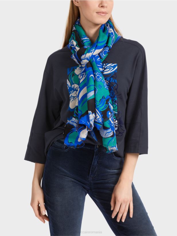 eșarfă cu imprimeu tatuat Marc Cain smalț accesorii 4826HH1656