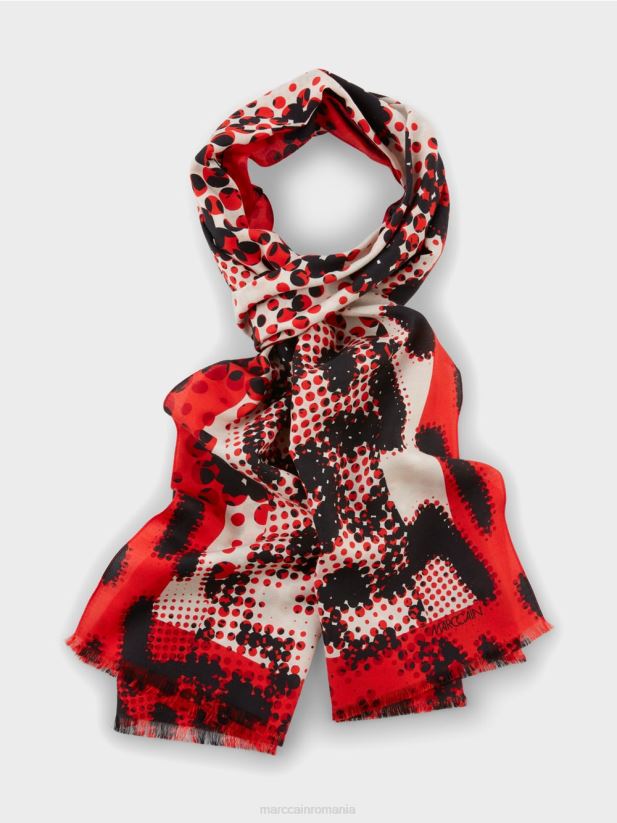 eșarfă cu motiv de blană de animale Marc Cain campari accesorii 4826HH1669