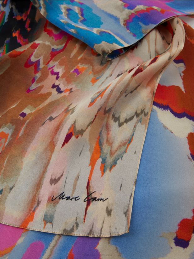 eșarfă de mătase cu imprimeu Marc Cain cer întunecat de vară accesorii 4826HH1677