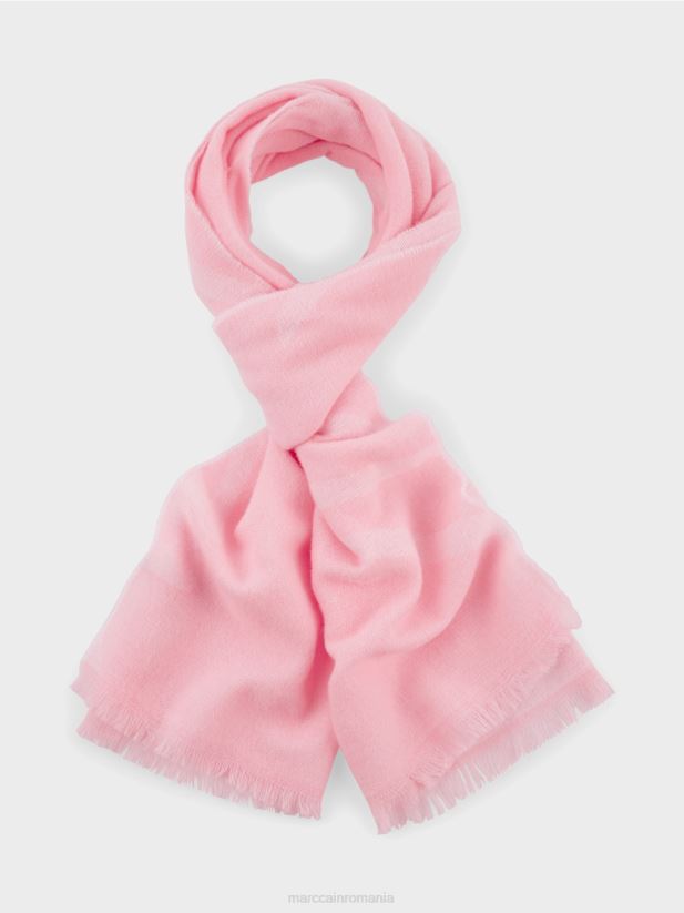 eșarfă țesătă din lână virgină Marc Cain roz pudra moale accesorii 4826HH1704