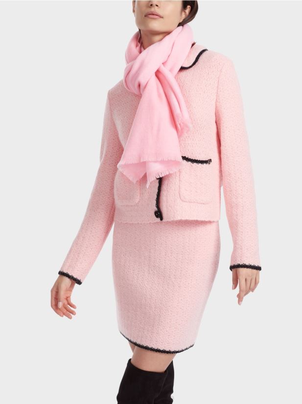 eșarfă țesătă din lână virgină Marc Cain roz pudra moale accesorii 4826HH1704