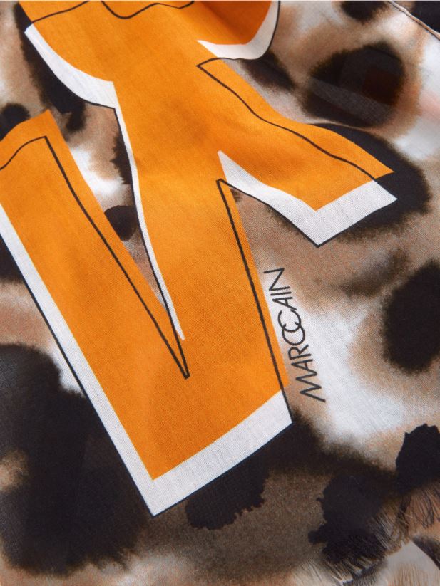 eșarfă leopard de vară Marc Cain cafea ușoară accesorii 4826HH1741