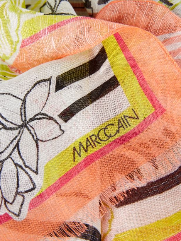 eșarfă moale de vară cu imprimeu Marc Cain teracotă ușoară accesorii 4826HH1715