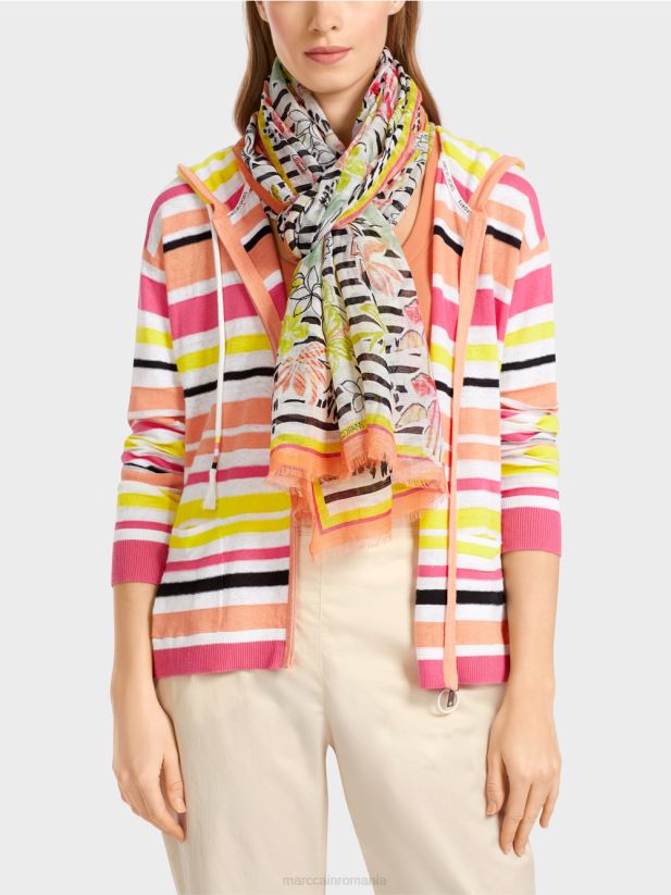 eșarfă moale de vară cu imprimeu Marc Cain teracotă ușoară accesorii 4826HH1715