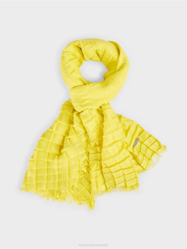 eșarfă în carouri plisate Marc Cain sulf verde accesorii 4826HH1742