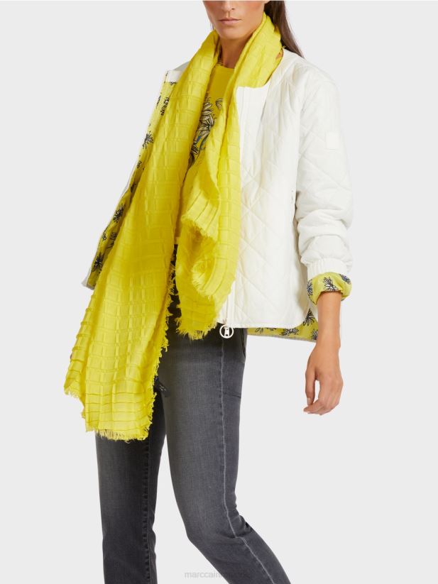 eșarfă în carouri plisate Marc Cain sulf verde accesorii 4826HH1742