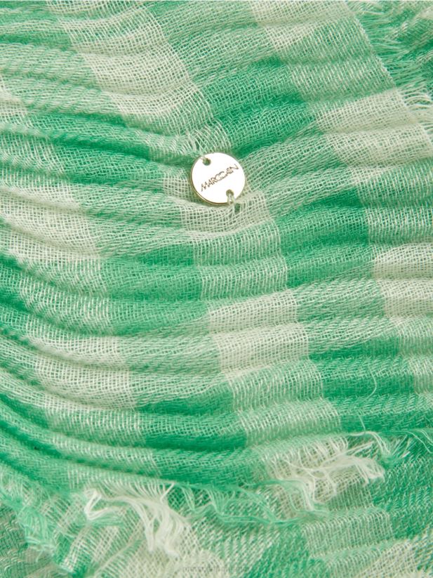 eșarfă în carouri vichy Marc Cain jad strălucitor accesorii 4826HH1737