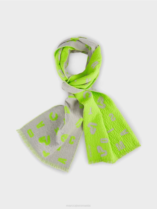 eșarfă reversibilă cu design țesut Marc Cain gri accesorii 4826HH1688