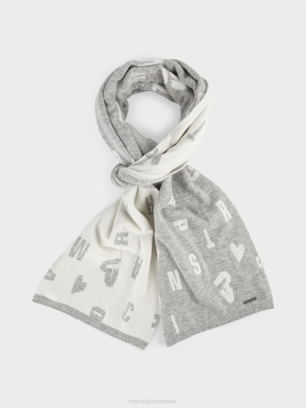 eșarfă reversibilă „regândește împreună”. Marc Cain gri argintiu accesorii 4826HH1690