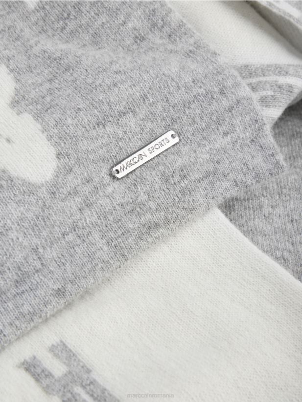 eșarfă reversibilă „regândește împreună”. Marc Cain gri argintiu accesorii 4826HH1690