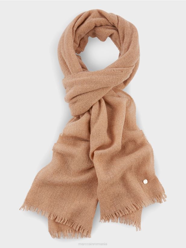 esarfa eleganta tesuta cu lurex Marc Cain caramel strălucitor accesorii 4826HH1684