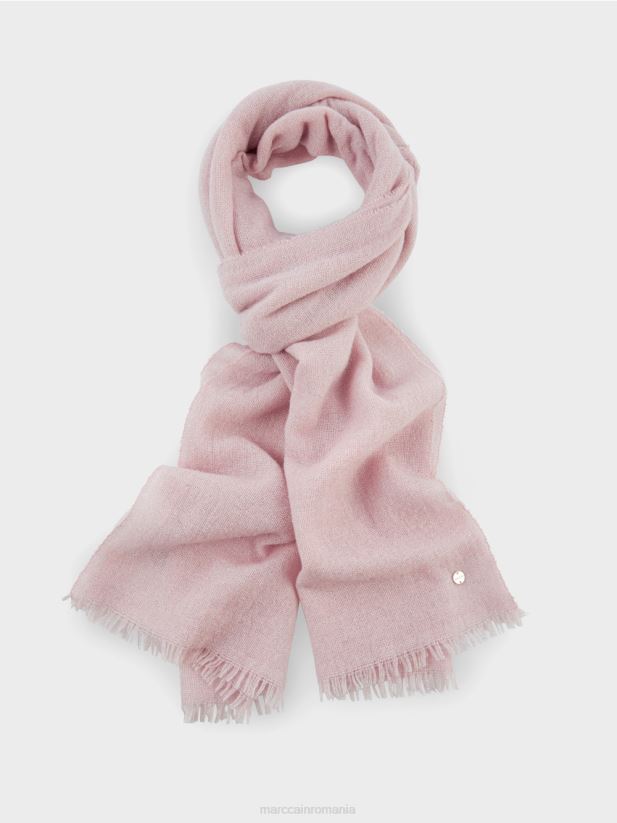 esarfa eleganta tesuta cu lurex Marc Cain roz pudra moale accesorii 4826HH1705