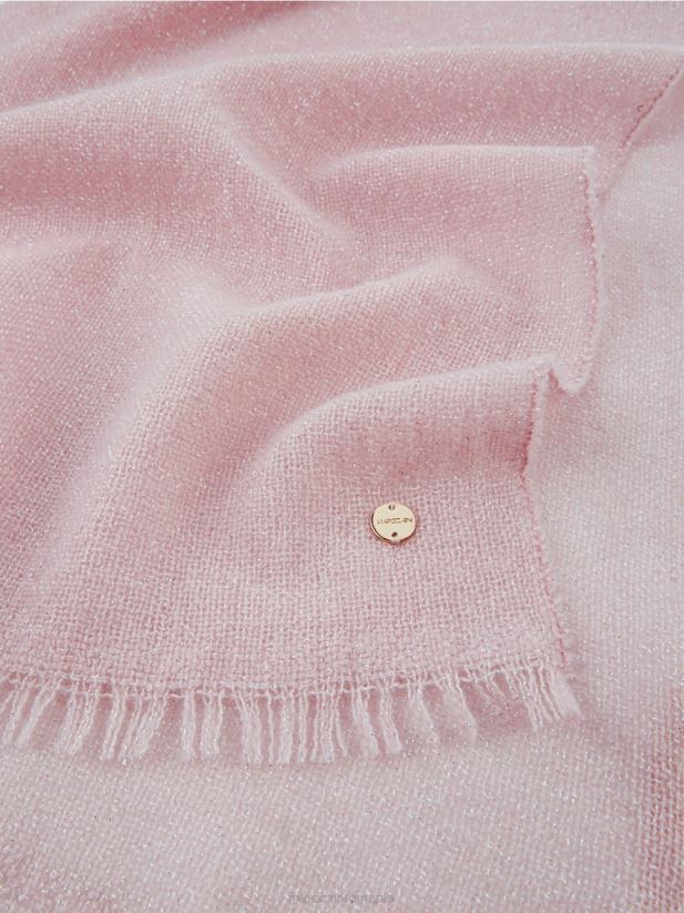 esarfa eleganta tesuta cu lurex Marc Cain roz pudra moale accesorii 4826HH1705