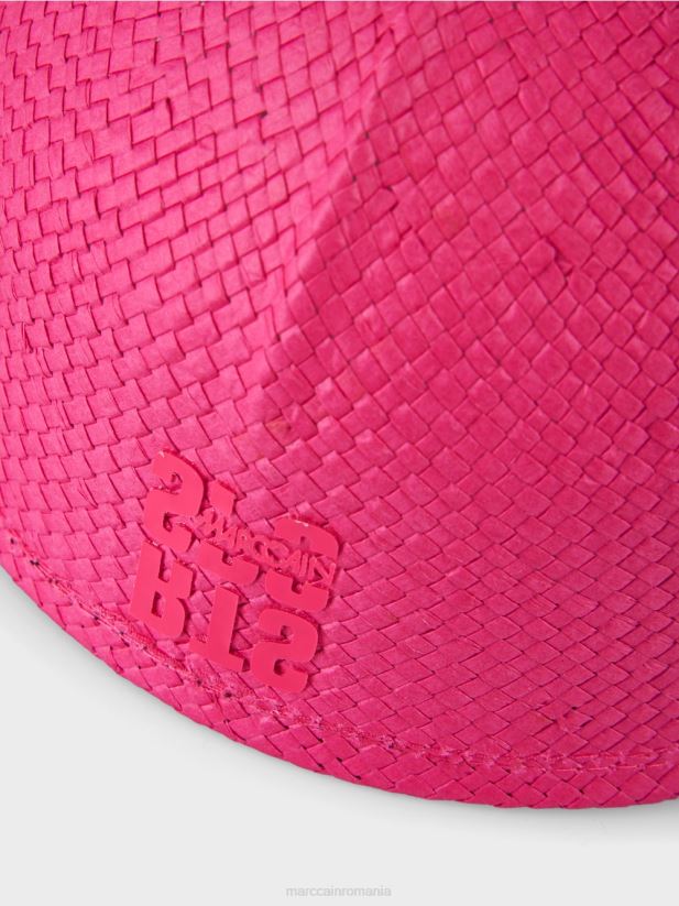 șapcă de culoare uni cu parasolar mare Marc Cain super roz accesorii 4826HH1718