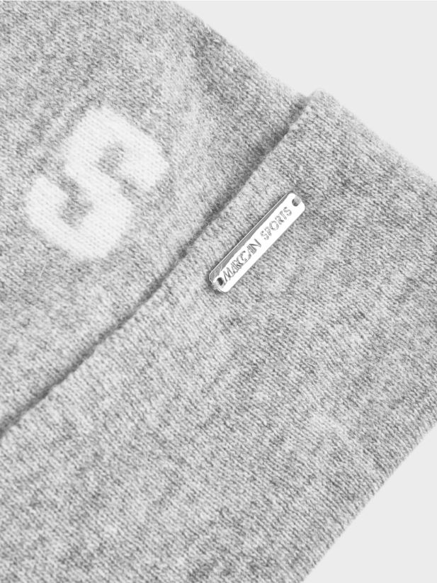 șapcă tricotată „rethink together”. Marc Cain gri argintiu accesorii 4826HH1694