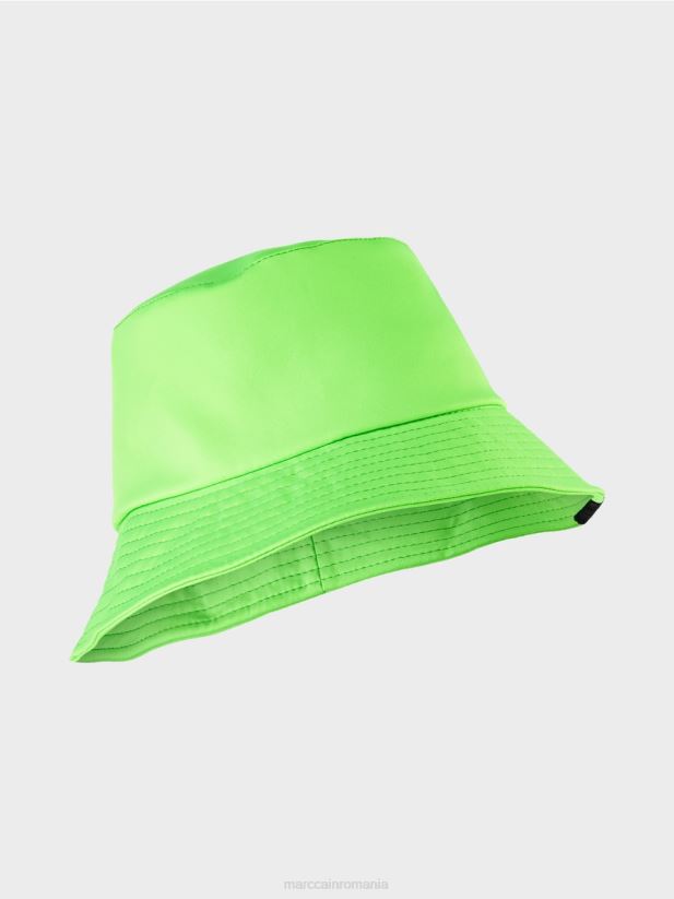 pălărie de culoare fluor Marc Cain verde strălucitor șocant accesorii 4826HH1697