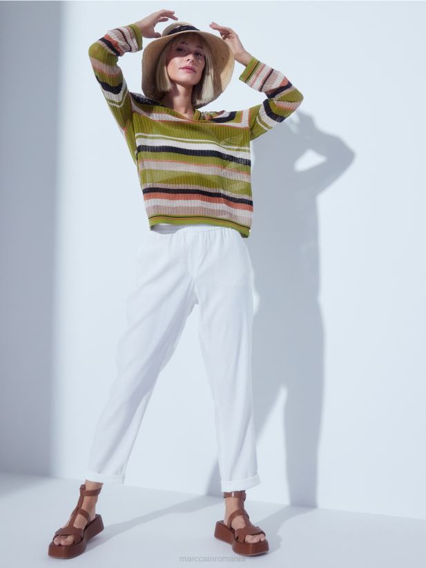 pălărie de soare în stil cloș Marc Cain rafie accesorii 4826HH1725