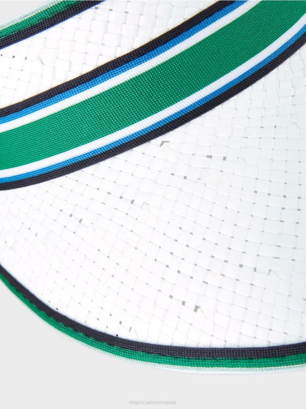 parasolar cu aspect de pălărie de paie Marc Cain frunză strălucitoare de busuioc accesorii 4826HH1710