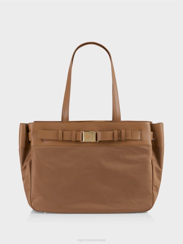 cumpărător din nailon „regândiți împreună”. Marc Cain caramel strălucitor accesorii 4826HH1501