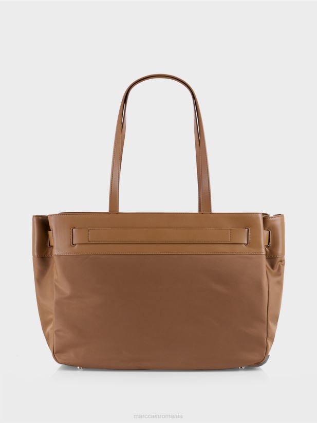 cumpărător din nailon „regândiți împreună”. Marc Cain caramel strălucitor accesorii 4826HH1501