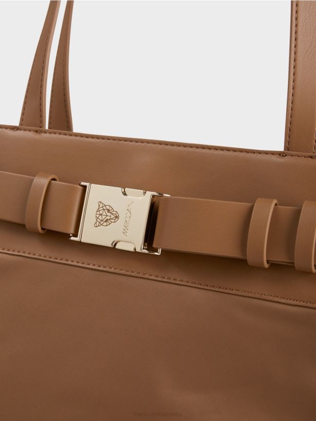 cumpărător din nailon „regândiți împreună”. Marc Cain caramel strălucitor accesorii 4826HH1501