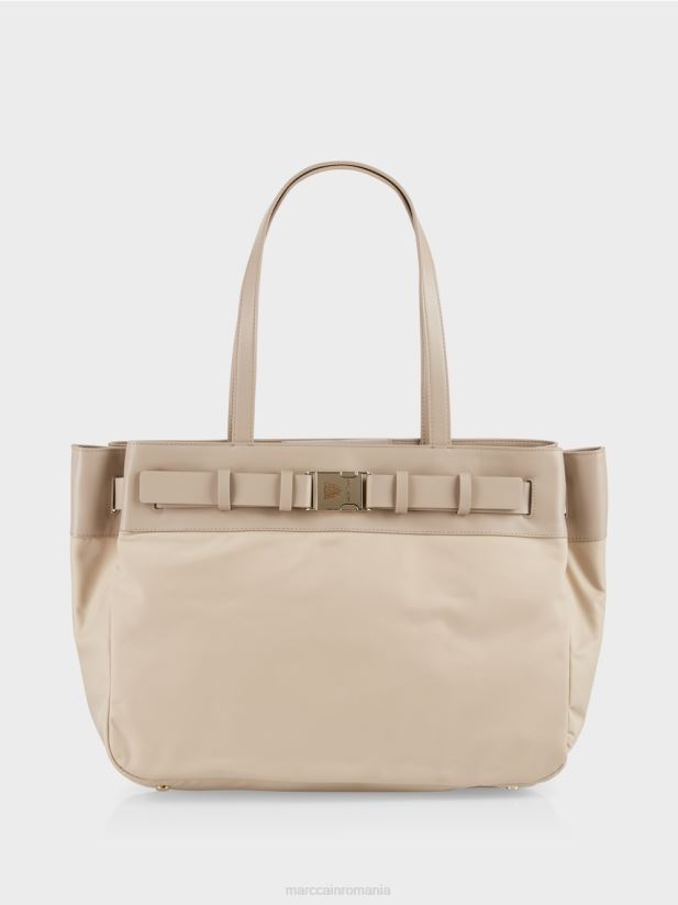 cumpărător din nailon „regândiți împreună”. Marc Cain nisip albit accesorii 4826HH1495