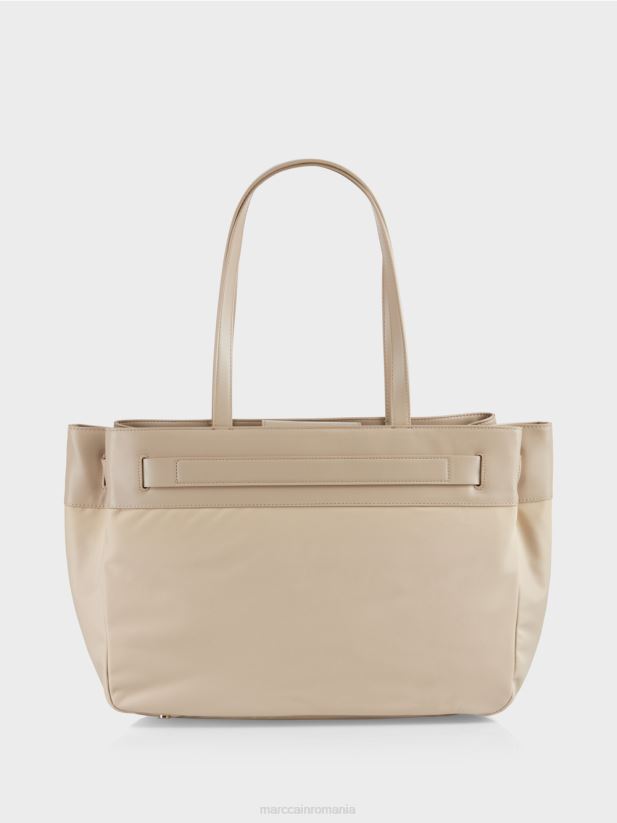 cumpărător din nailon „regândiți împreună”. Marc Cain nisip albit accesorii 4826HH1495