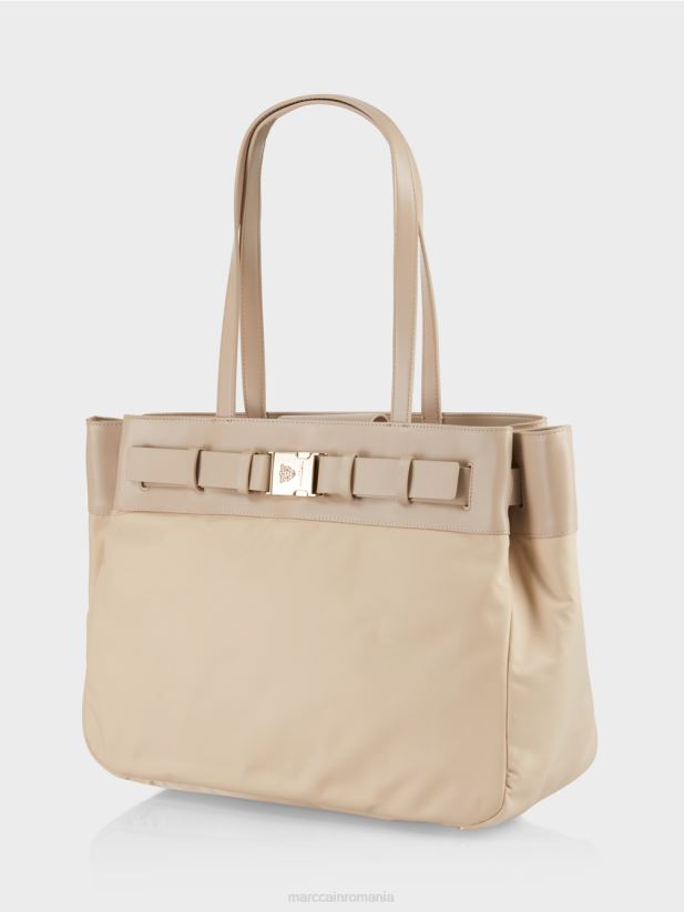 cumpărător din nailon „regândiți împreună”. Marc Cain nisip albit accesorii 4826HH1495