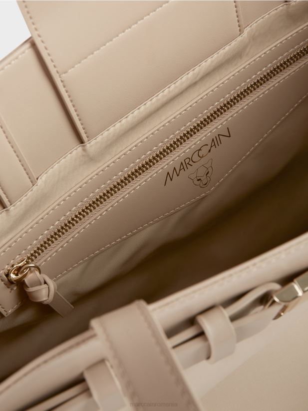 cumpărător din nailon „regândiți împreună”. Marc Cain nisip albit accesorii 4826HH1495