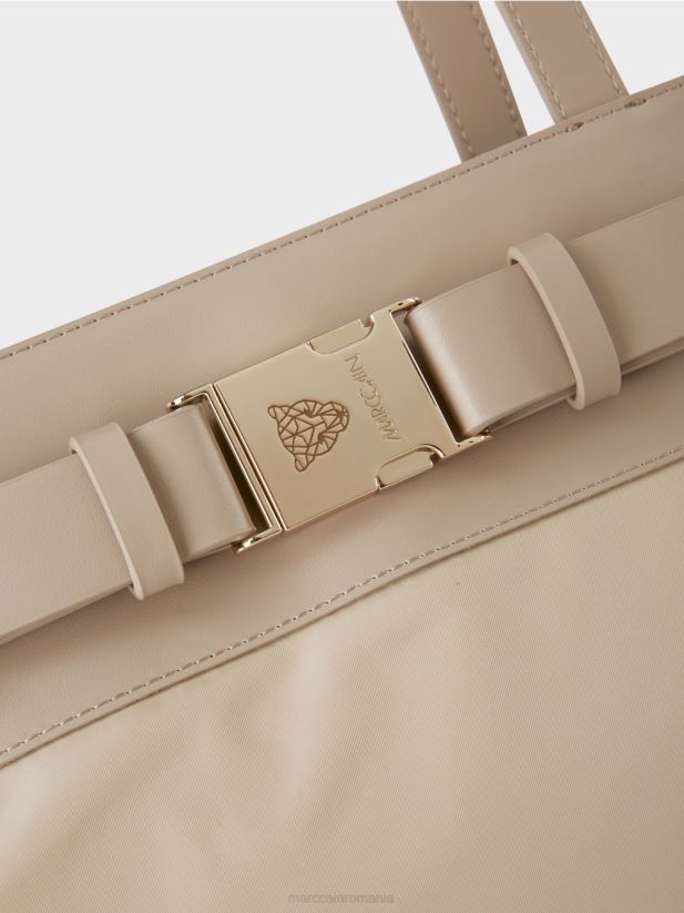 cumpărător din nailon „regândiți împreună”. Marc Cain nisip albit accesorii 4826HH1495