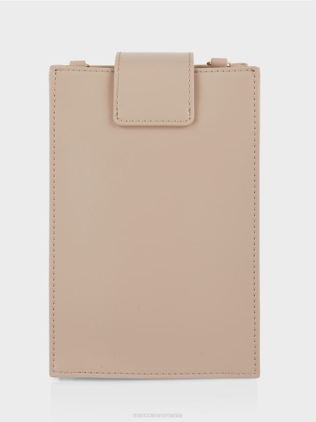 geantă crossbody în format longitudinal Marc Cain nisip albit accesorii 4826HH1493